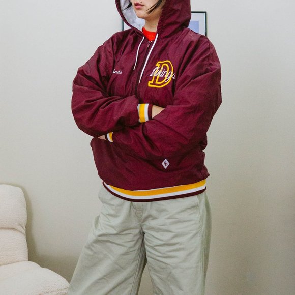 90s Varsity Half Zip Windbreaker Pullover - Picture 4 of 5